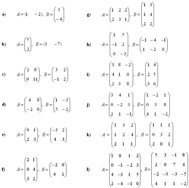 Sum, difference and product of matrices - Exercise 2